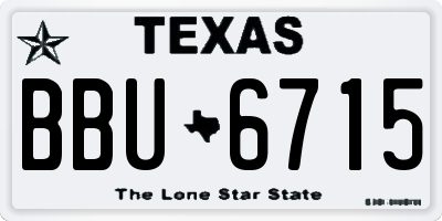 TX license plate BBU6715