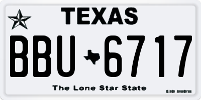 TX license plate BBU6717