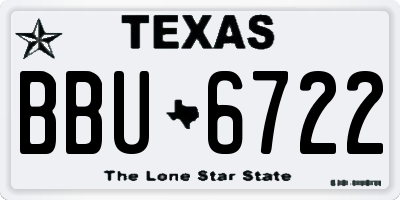 TX license plate BBU6722