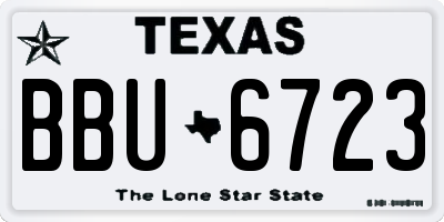 TX license plate BBU6723