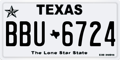 TX license plate BBU6724