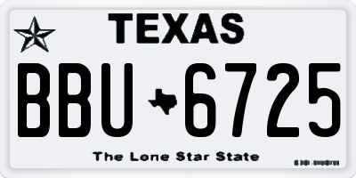 TX license plate BBU6725