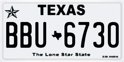 TX license plate BBU6730