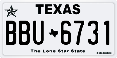 TX license plate BBU6731