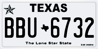 TX license plate BBU6732