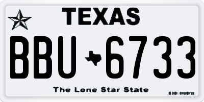 TX license plate BBU6733