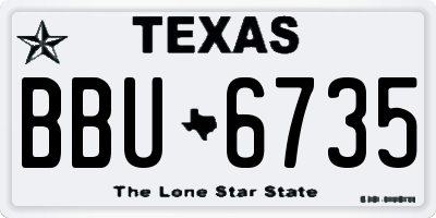 TX license plate BBU6735