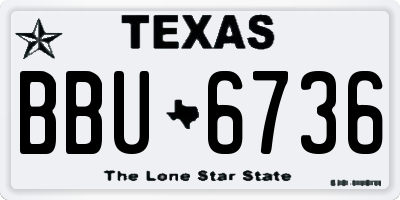 TX license plate BBU6736