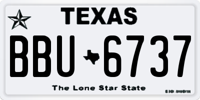 TX license plate BBU6737