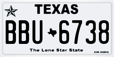 TX license plate BBU6738