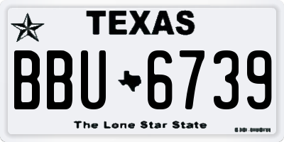 TX license plate BBU6739