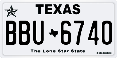 TX license plate BBU6740