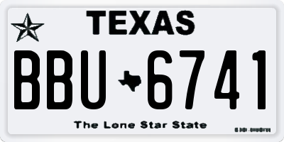 TX license plate BBU6741