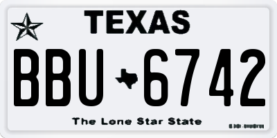 TX license plate BBU6742