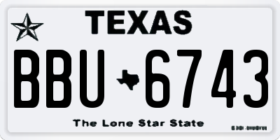 TX license plate BBU6743