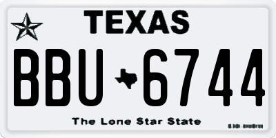 TX license plate BBU6744