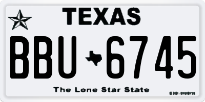 TX license plate BBU6745