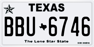 TX license plate BBU6746