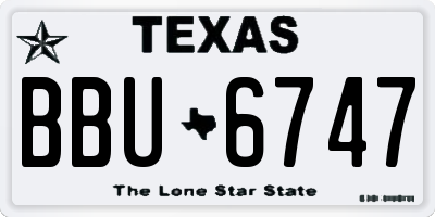 TX license plate BBU6747