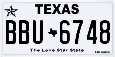 TX license plate BBU6748