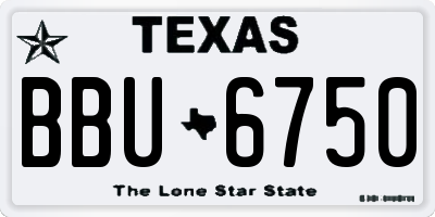 TX license plate BBU6750