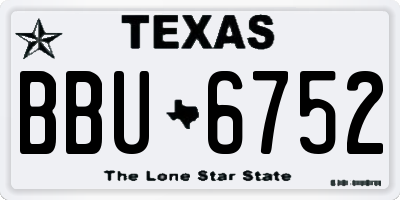 TX license plate BBU6752