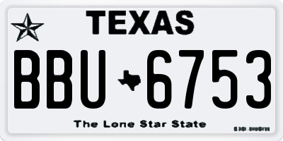 TX license plate BBU6753