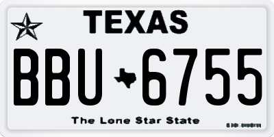 TX license plate BBU6755