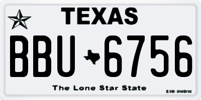 TX license plate BBU6756