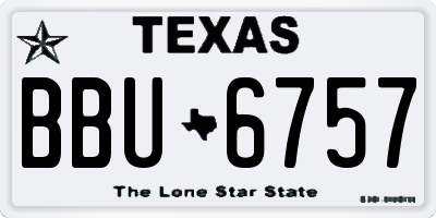 TX license plate BBU6757