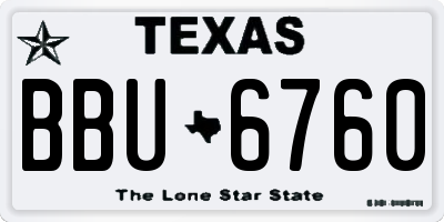 TX license plate BBU6760