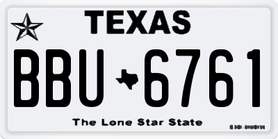 TX license plate BBU6761