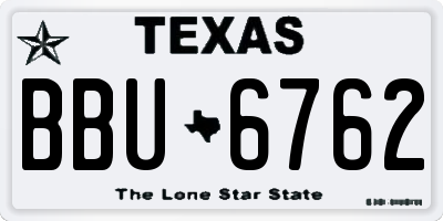 TX license plate BBU6762