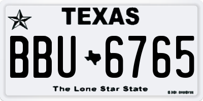 TX license plate BBU6765