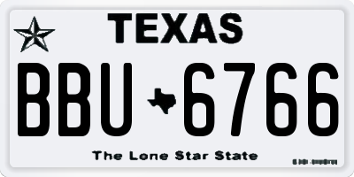 TX license plate BBU6766