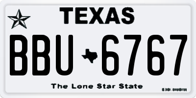 TX license plate BBU6767