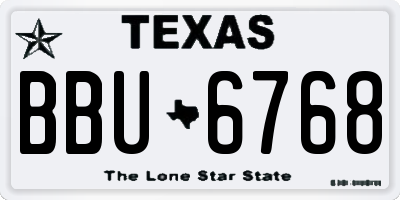 TX license plate BBU6768