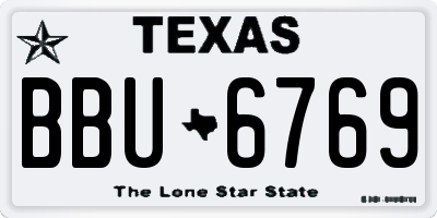 TX license plate BBU6769