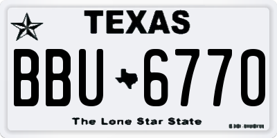 TX license plate BBU6770