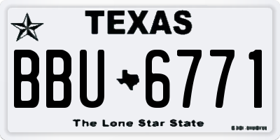 TX license plate BBU6771