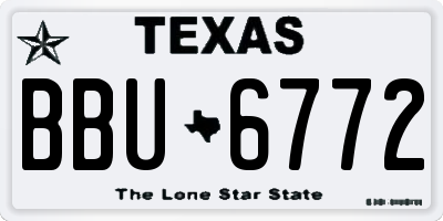 TX license plate BBU6772