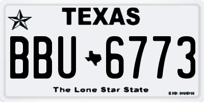 TX license plate BBU6773