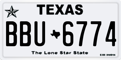 TX license plate BBU6774