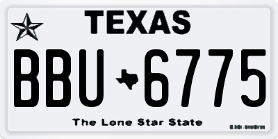 TX license plate BBU6775