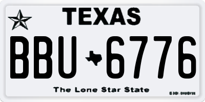 TX license plate BBU6776