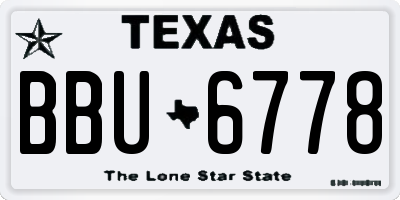 TX license plate BBU6778