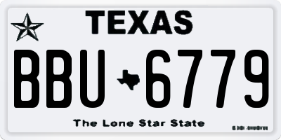 TX license plate BBU6779