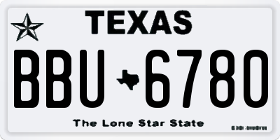 TX license plate BBU6780