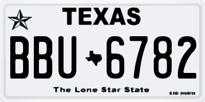 TX license plate BBU6782