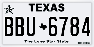 TX license plate BBU6784